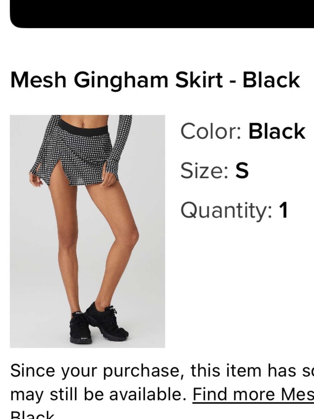 Mesh Gingham ALO Skirt